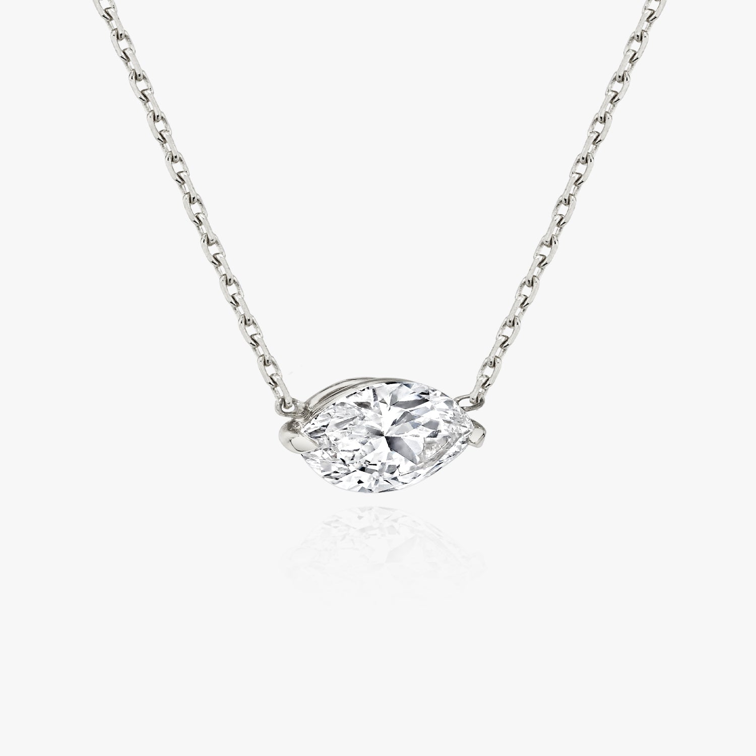 0.25 CT-1.0 CT Marquise Solitaire CVD F/VS Diamond Necklace 2