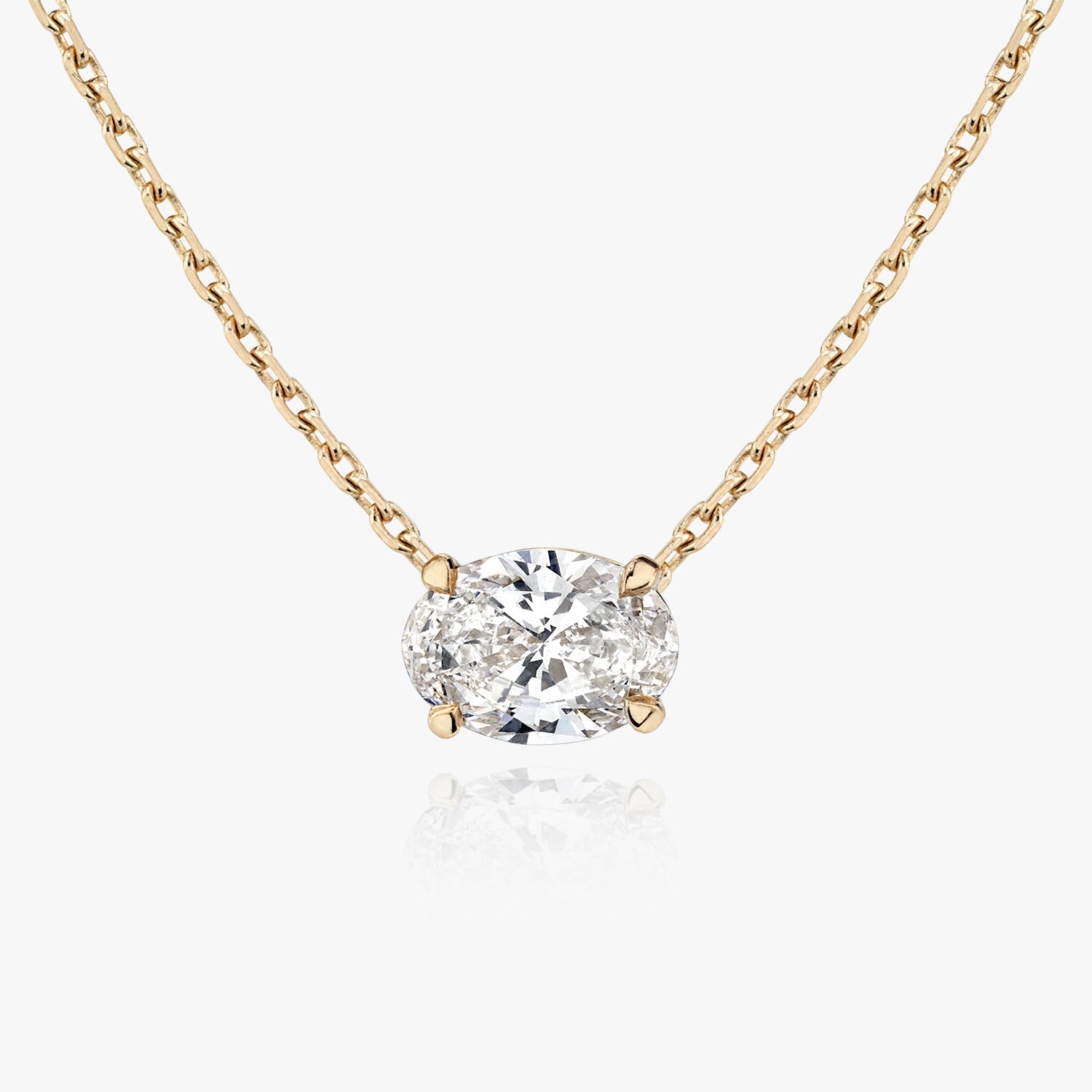 0.25 CT-1.0 CT Oval Solitaire CVD F/VS Diamond Necklace 7