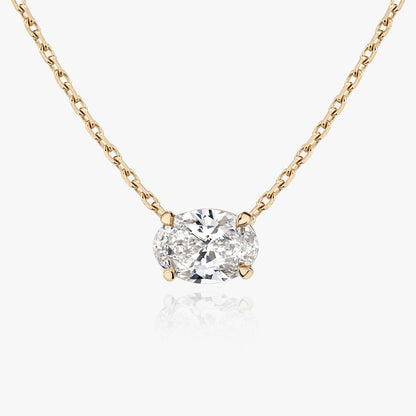 0.25 CT-1.0 CT Oval Solitaire CVD F/VS Diamond Necklace 7