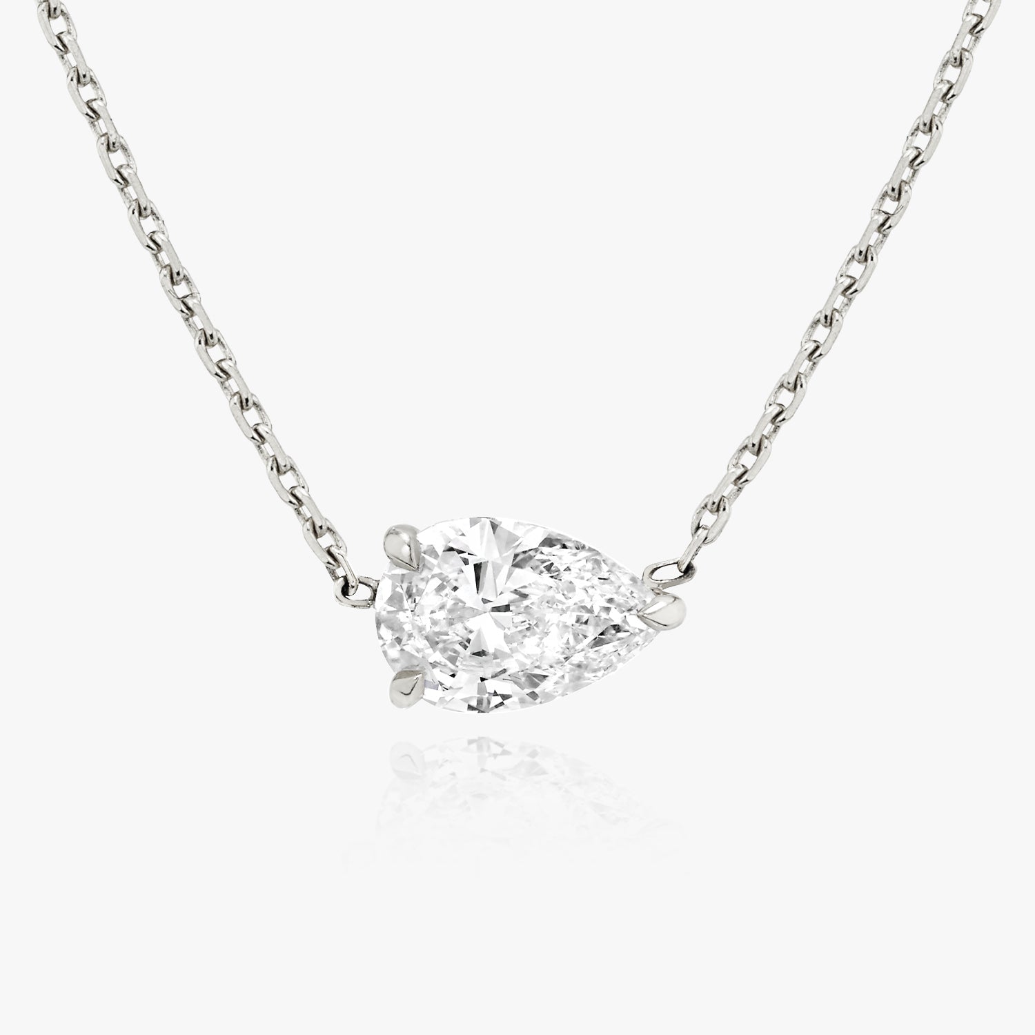 0.25 CT-1.0 CT Pear Solitaire CVD F/VS Diamond Necklace 1