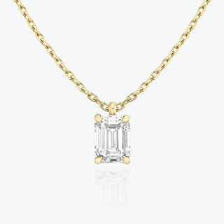 0.25 CT-1.0 CT Emerald Solitaire CVD F/VS Diamond Necklace 4