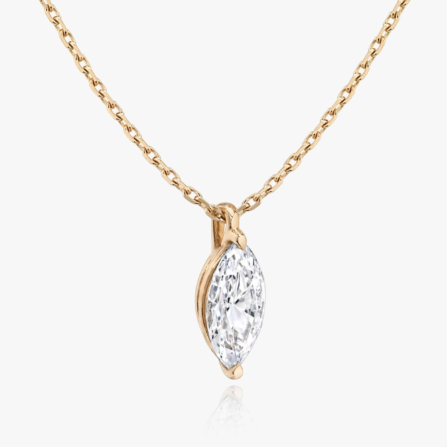 0.25 CT-1.0 CT Marquise Solitaire CVD F/VS Diamond Necklace 8