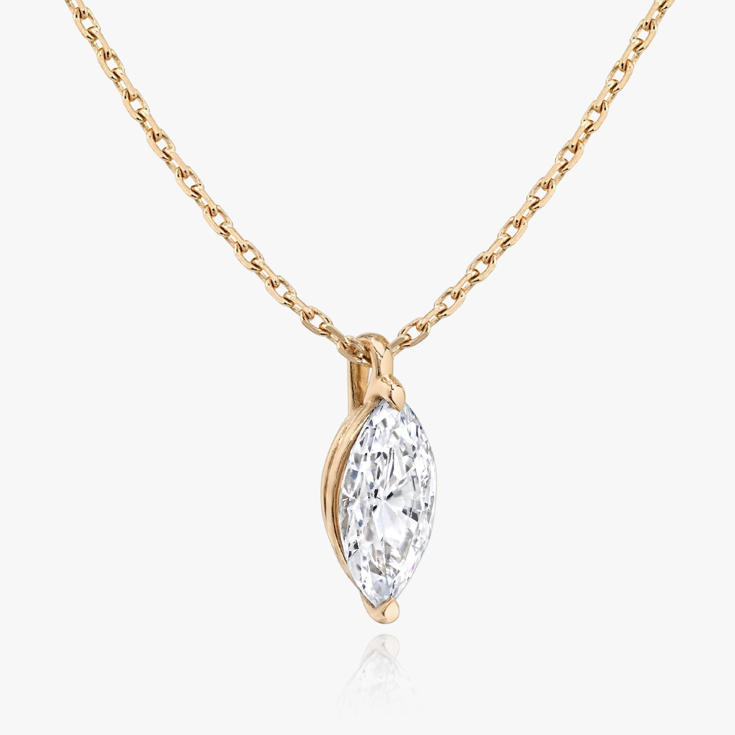 0.25 CT-1.0 CT Marquise Solitaire CVD F/VS Diamond Necklace 8