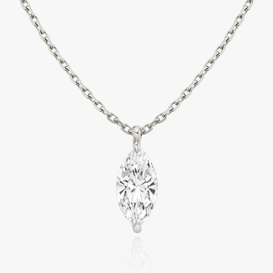 0.25 CT-1.0 CT Marquise Solitaire CVD F/VS Diamond Necklace 1