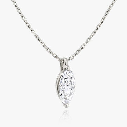 0.25 CT-1.0 CT Marquise Solitaire CVD F/VS Diamond Necklace 2