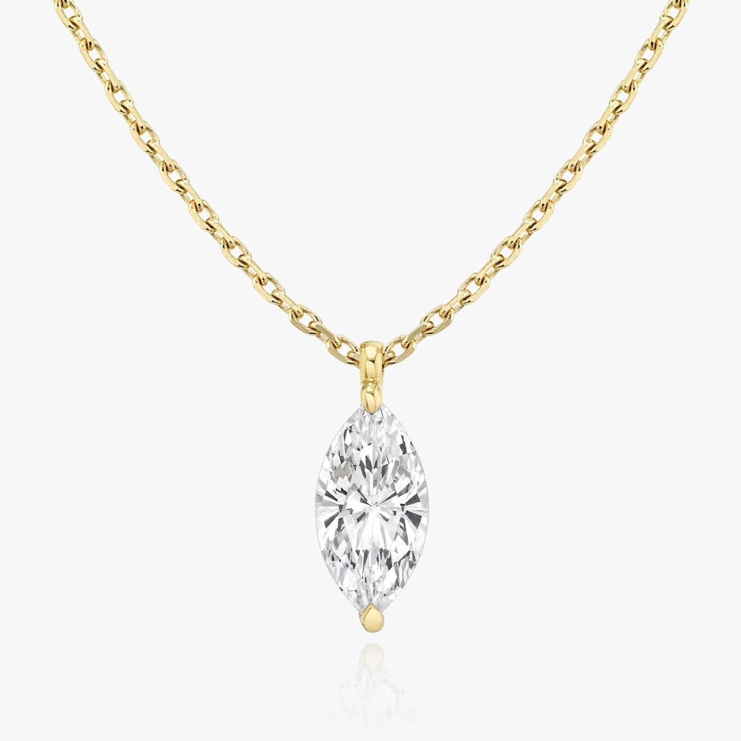 0.25 CT-1.0 CT Marquise Solitaire CVD F/VS Diamond Necklace 4
