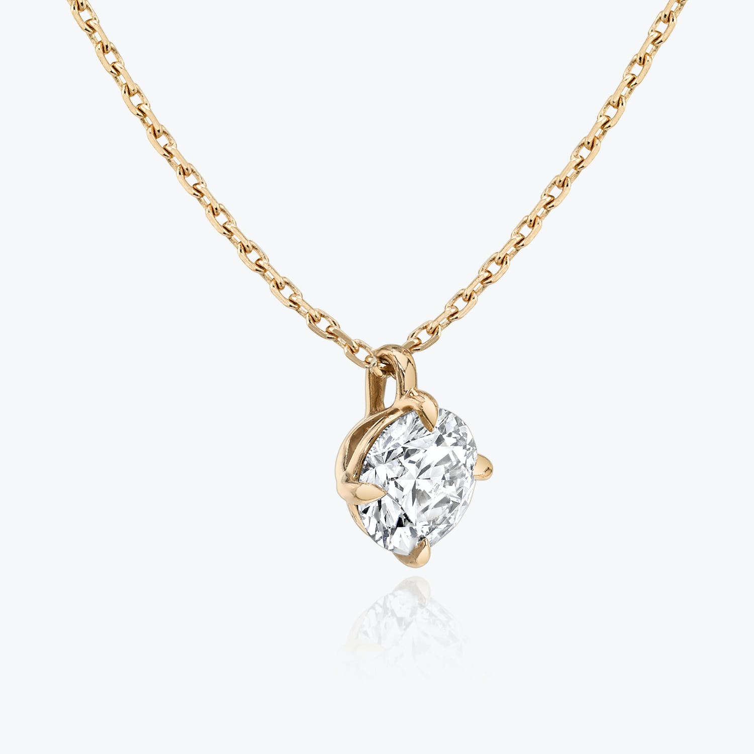 0.25 CT-1.0 CT Round Solitaire CVD F/VS Diamond Necklace 8