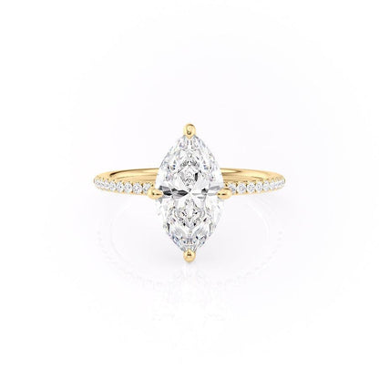 1.58 CT Marquise Cut Hidden Halo Pave Setting Moissanite Engagement Ring 11