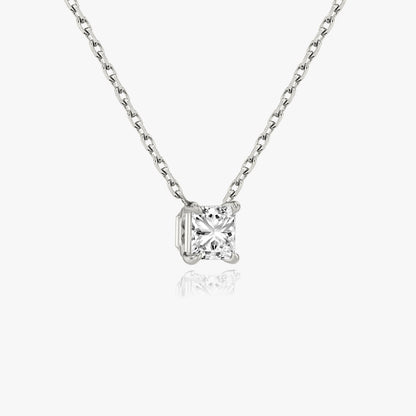 0.25 CT-1.0 CT Princess Solitaire CVD F/VS Diamond Necklace 2