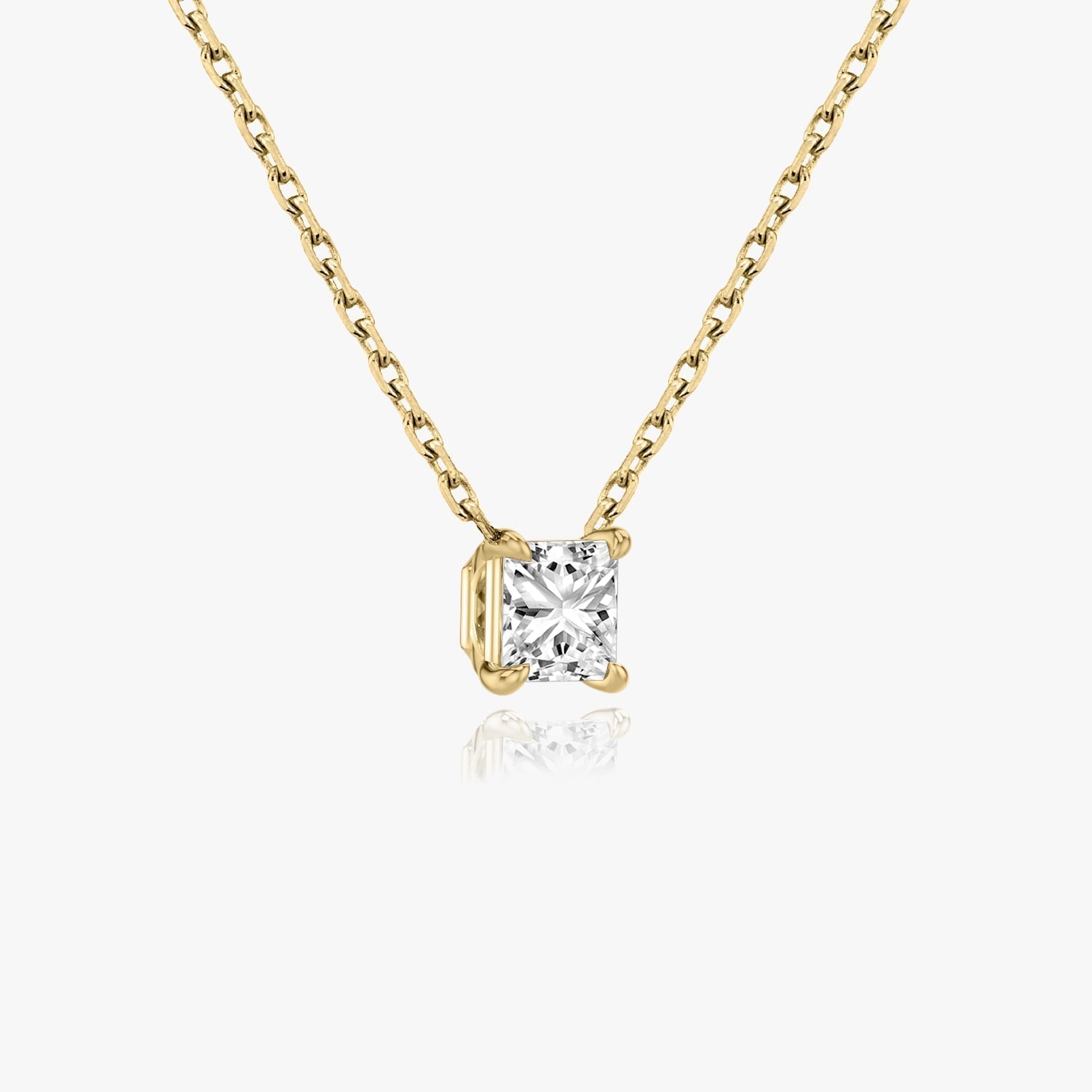 0.25 CT-1.0 CT Princess Solitaire CVD F/VS Diamond Necklace 5