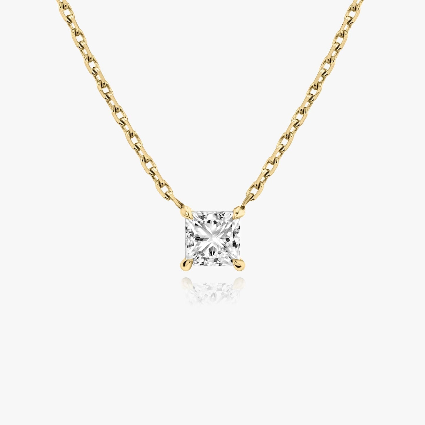 0.25 CT-1.0 CT Princess Solitaire CVD F/VS Diamond Necklace 4