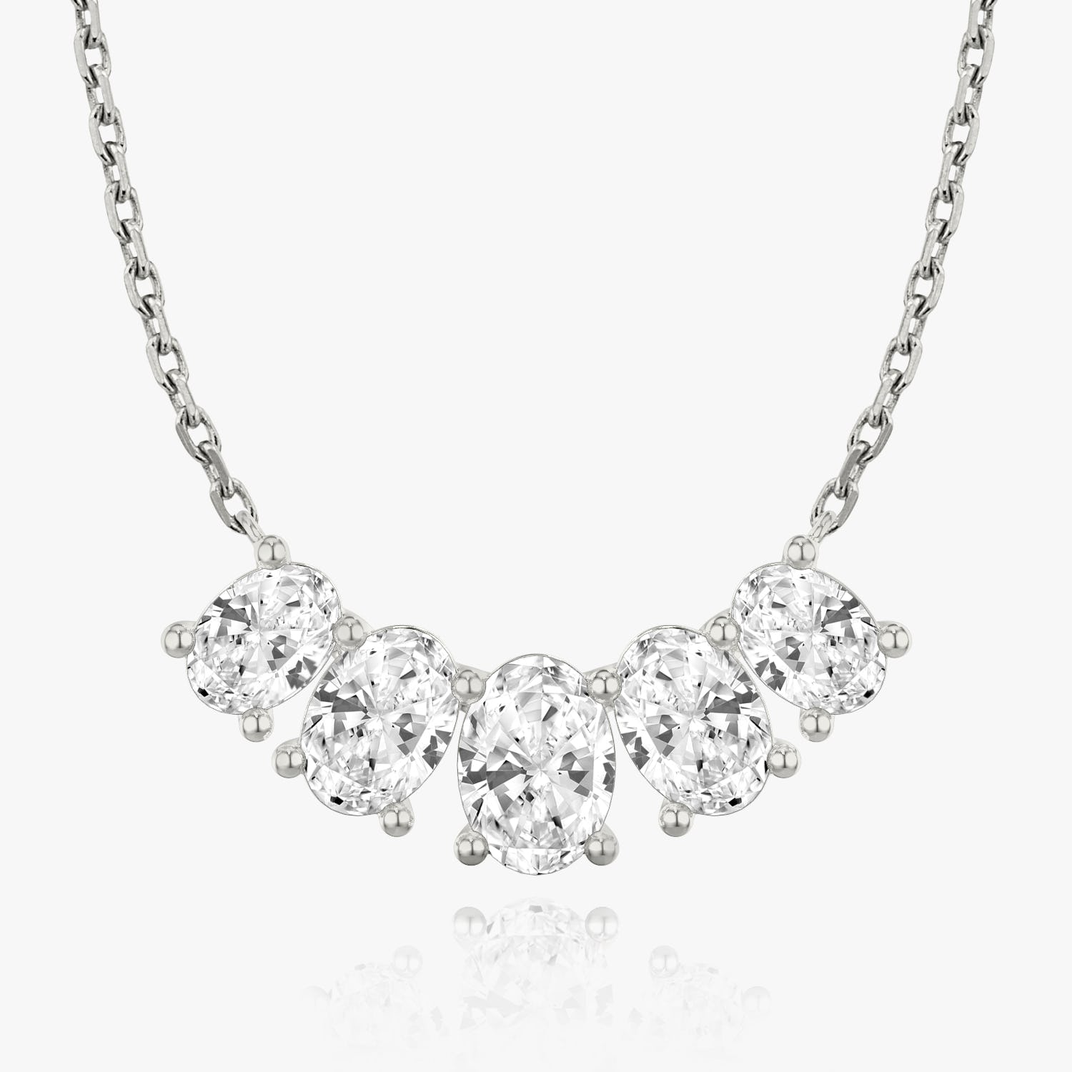 3.50 TC Oval CVD F/VS Diamond Necklace 1