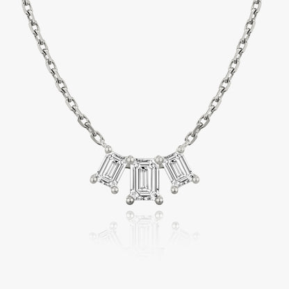 1.0 TCW Emerald CVD F/VS Diamond Necklace 1