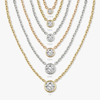 0.10 CT-1.0 CT Round Bezel Solitaire CVD F/VS Diamond Necklace 11
