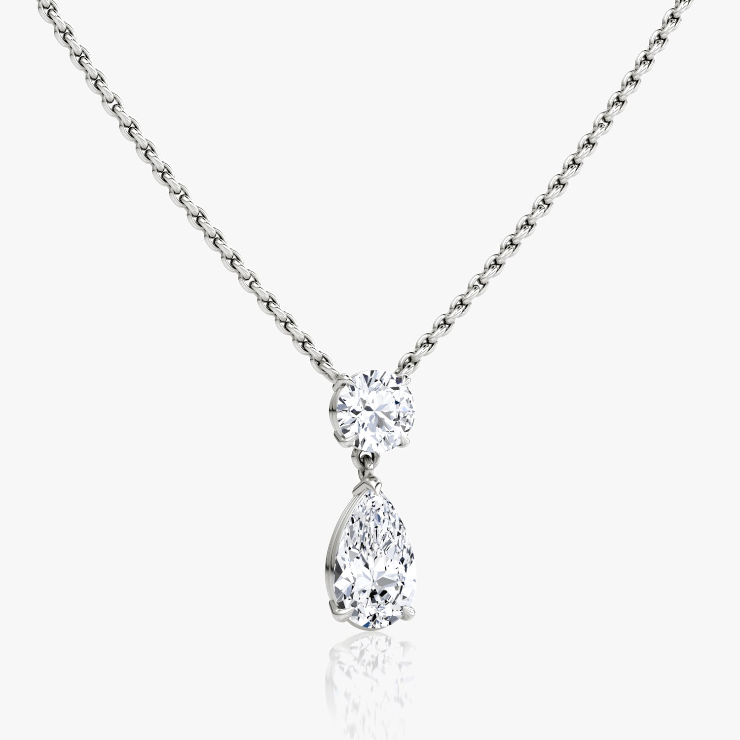 1.50 TCW Pear & Round CVD F/VS Diamond Necklace 3