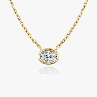 0.25 CT-1.0 CT Oval Bezel Solitaire CVD F/VS Diamond Necklace 4