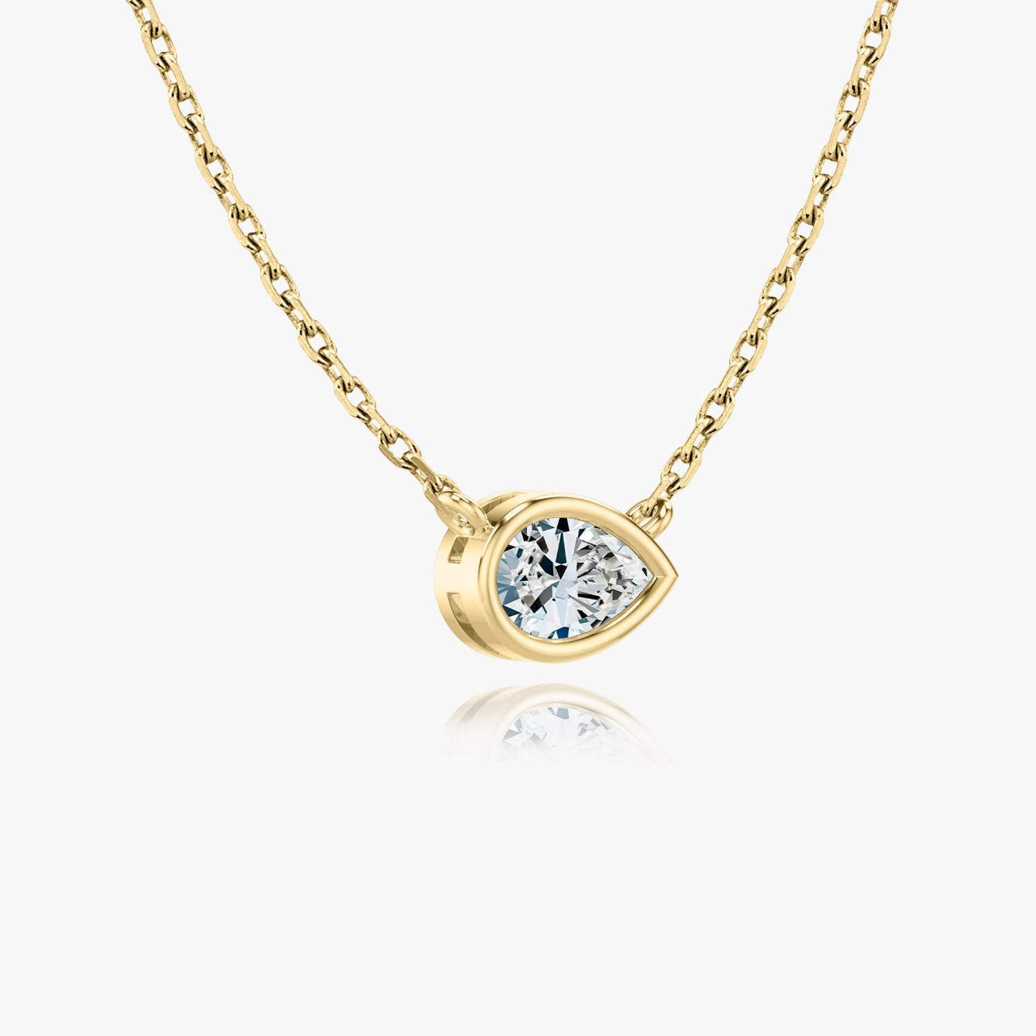 0.25 CT-1.0 CT Pear Bezel Solitaire CVD F/VS Diamond Necklace 6