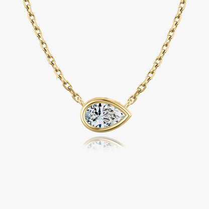 0.25 CT-1.0 CT Pear Bezel Solitaire CVD F/VS Diamond Necklace 4