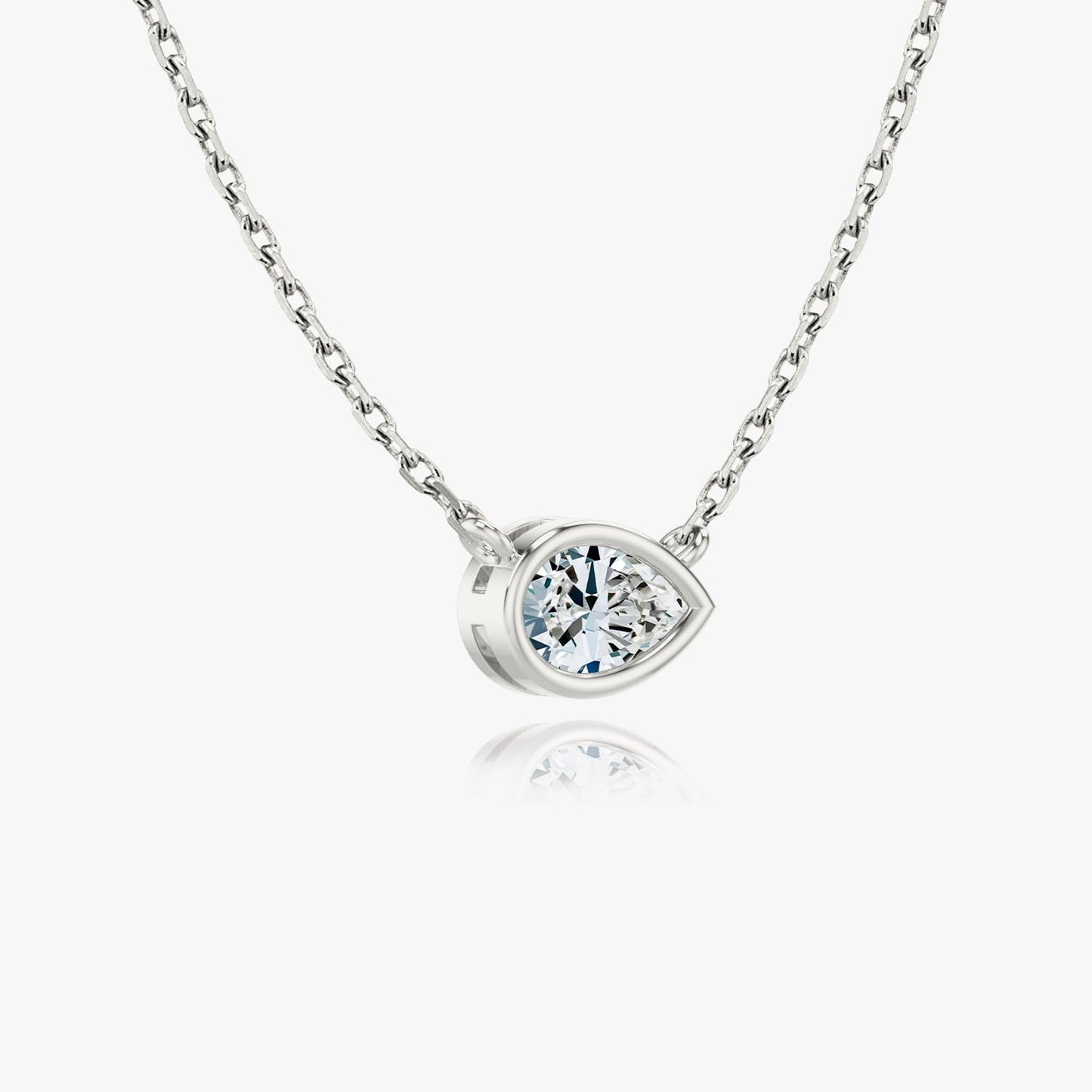 0.25 CT-1.0 CT Pear Bezel Solitaire CVD F/VS Diamond Necklace 2