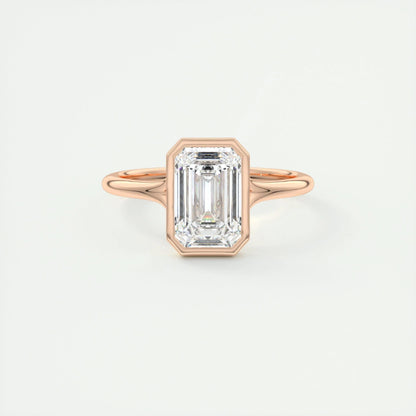 2 CT Emerald Bezel CVD F/VS1 Diamond Engagement Ring 15