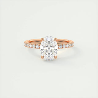 1.91 CT Oval Cut Solitaire Pave Moissanite Engagement Ring 15
