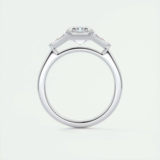 1.91 CT Emerald Cut Three Stone Moissanite Engagement Ring 8