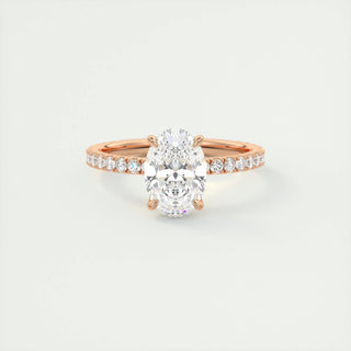 1.5 CT Oval Cut Pave CVD F/VS1 Diamond Engagement Ring 15