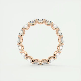 2.55 Emerald Cut East West Eternity Moissanite Bridal Wedding Band 15