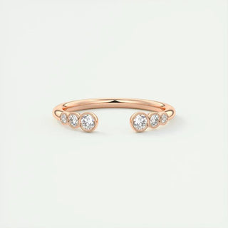 0.22 CT Round Open CVD EF/VVS Diamond Wedding Band 15