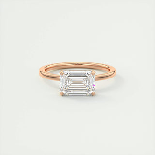 1.91 CT Emerald Cut Solitaire Moissanite Engagement Ring 16