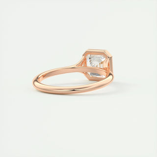 2 CT Asscher Bezel CVD F/VS1 Diamond Engagement Ring 17