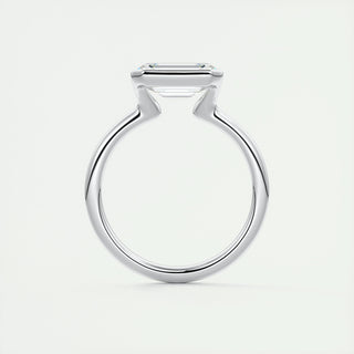 1.91 CT Emerald Half Bezel Solitaire Moissanite Engagement Ring 8