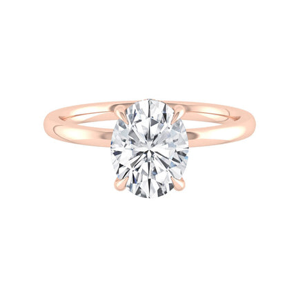 2.72 CT Oval Solitaire Hidden Halo Moissanite Engagement Ring 10