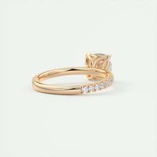 2 CT Cushion Cut Pave CVD F/VS1 Diamond Engagement Ring 17