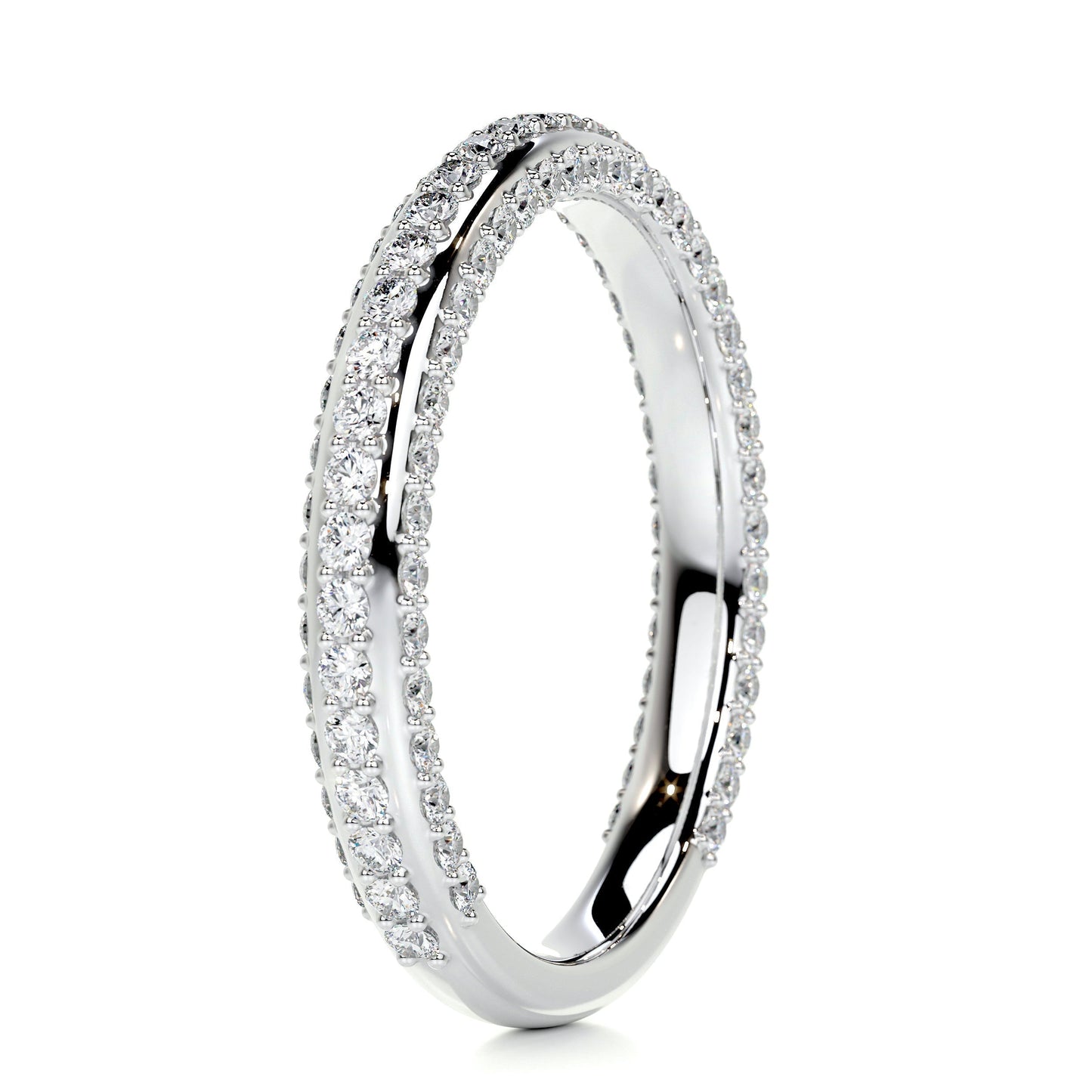 0.75 CT Round Triple Row CVD EF/VVS Diamond Wedding Band 17