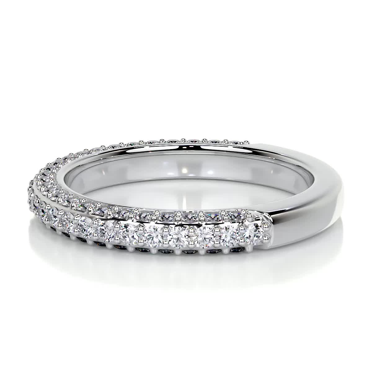 0.75 CT Round Half Eternity CVD EF/VVS Diamond Wedding Band 16