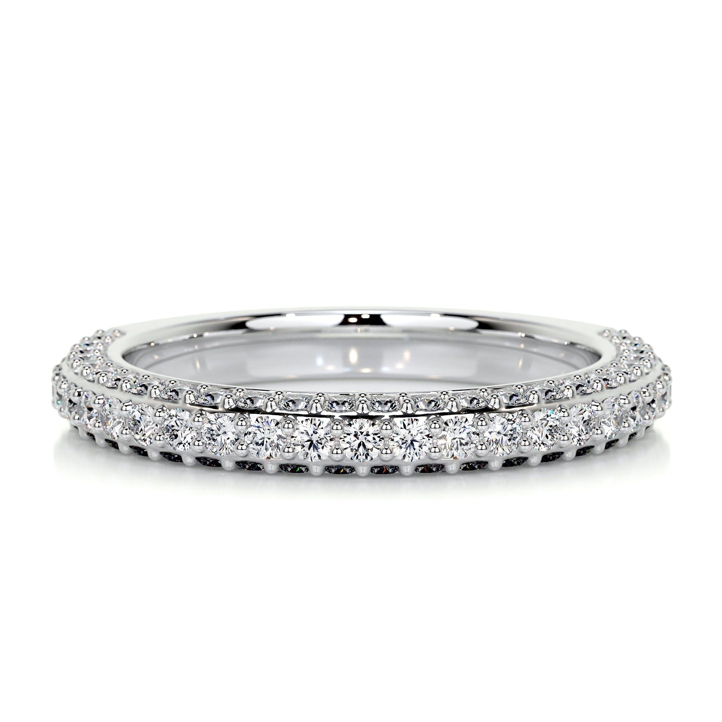 0.75 CT Round Half Eternity CVD EF/VVS Diamond Wedding Band 1