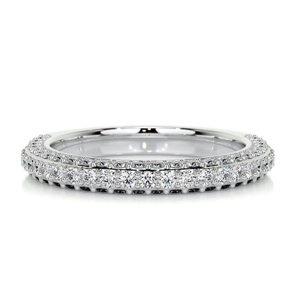 0.75 CT Round Half Eternity CVD EF/VVS Diamond Wedding Band 1