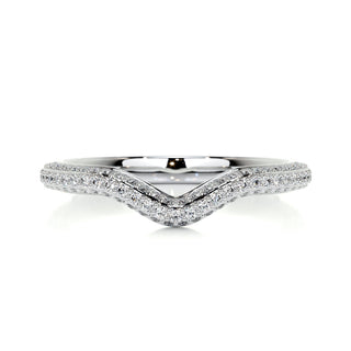 0.75 CT Round Curved CVD EF/VVS Diamond Wedding Band 1