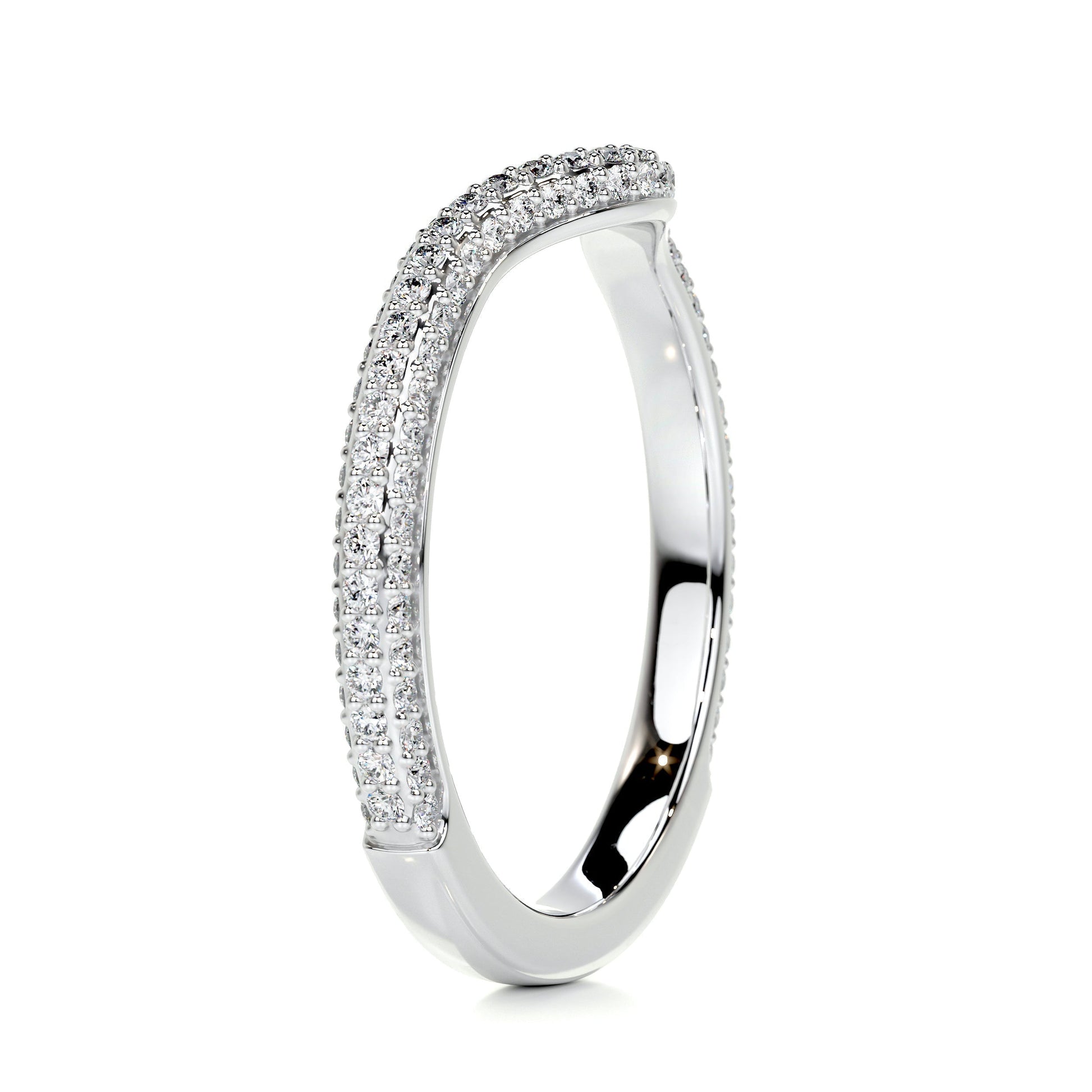 0.75 CT Round Curved CVD EF/VVS Diamond Wedding Band 8