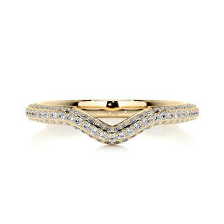 0.75 CT Round Curved CVD EF/VVS Diamond Wedding Band 16