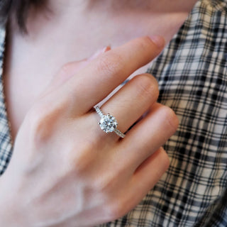 1.50 CT Round Shaped Moissanite Pave Setting Engagement Ring 8