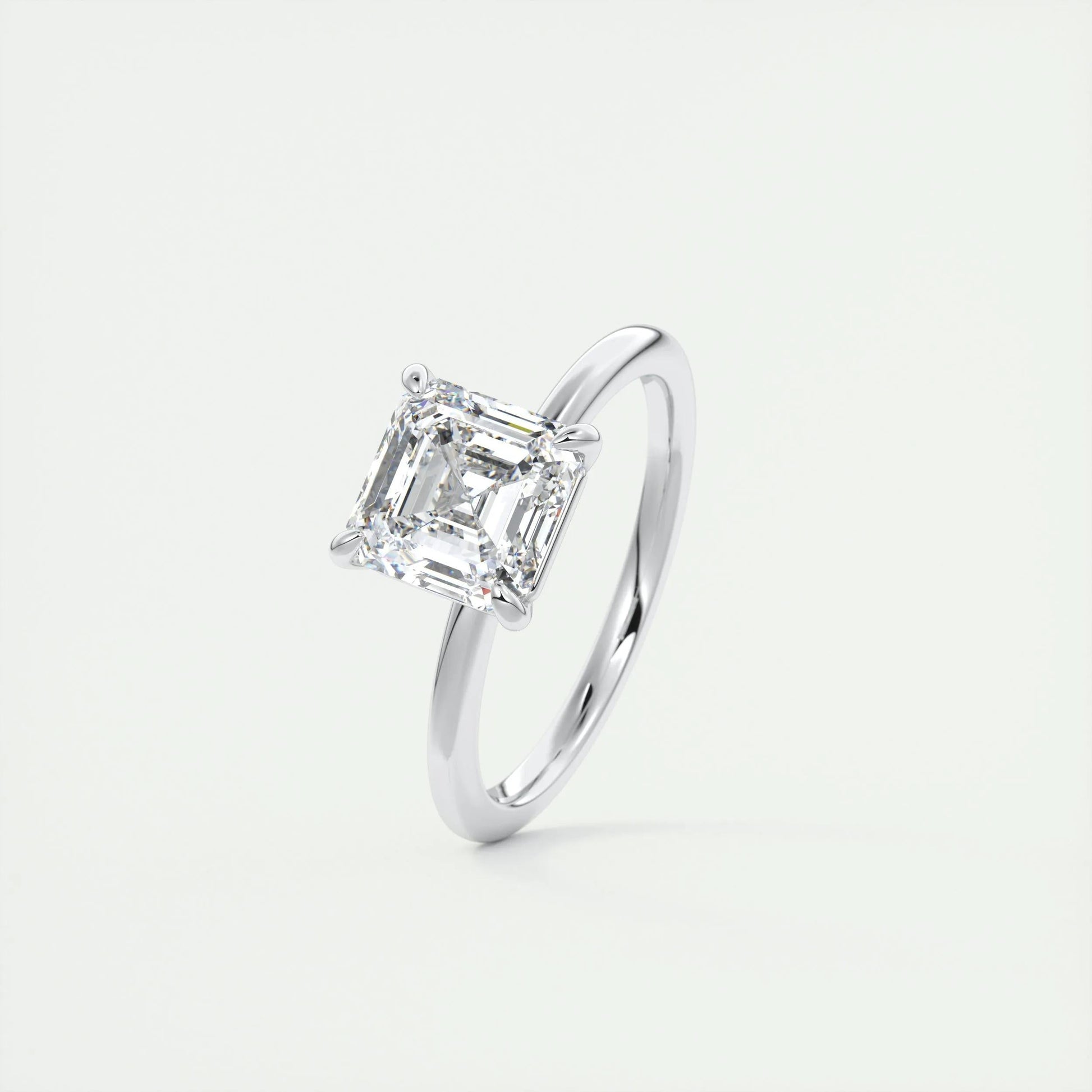 2.03 CT Asscher Cut Solitaire Moissanite Engagement Ring 5