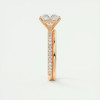 2 CT Princess Cut Pave CVD F/VS1 Diamond Engagement Ring 19