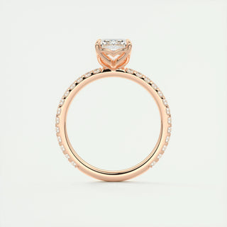 1.75 CT Emerald Cut Pave CVD F/VS1 Diamond Engagement Ring 19