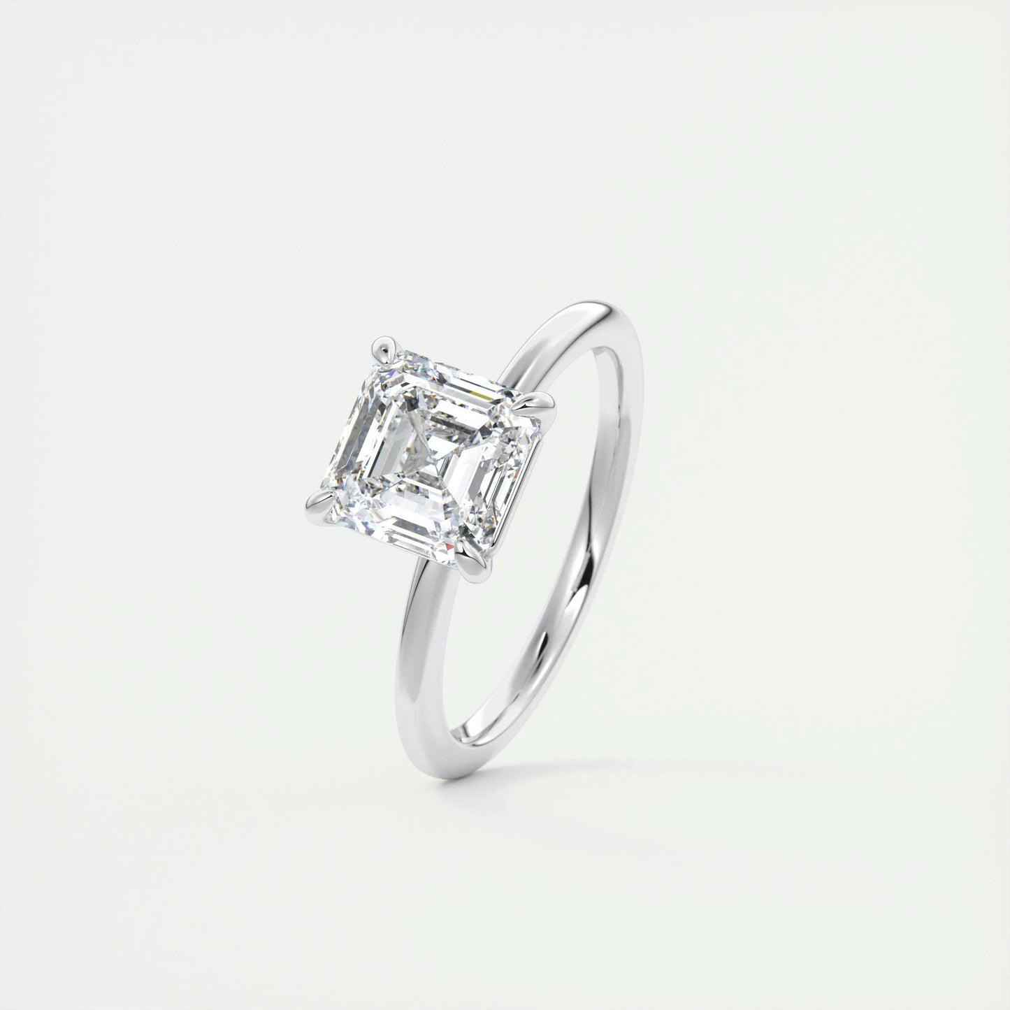 2 CT Asscher Solitaire CVD F/VS1 Diamond Engagement Ring 5