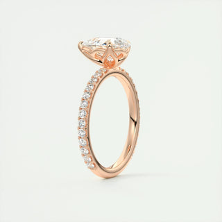 2 CT Pear Cut Pave CVD F/VS1 Diamond Engagement Ring 20