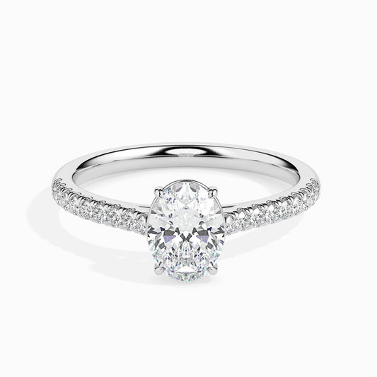1 CT Oval Solitaire CVD F/VS Diamond Engagement Ring 1