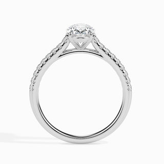 1 CT Oval Cut Pave CVD F/VS Diamond Engagement Ring 3