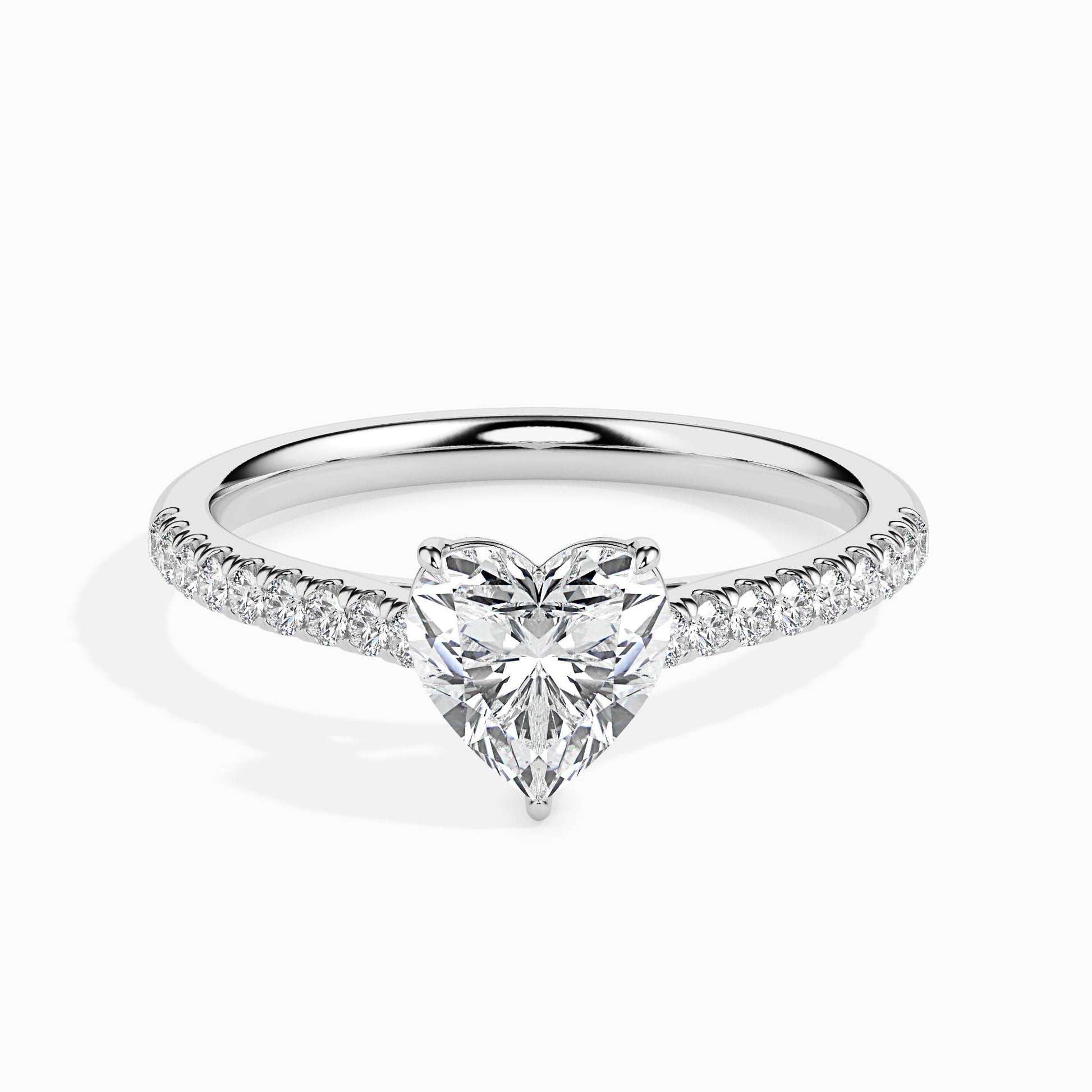 1 CT Heart Solitaire CVD F/VS Diamond Engagement Ring 1